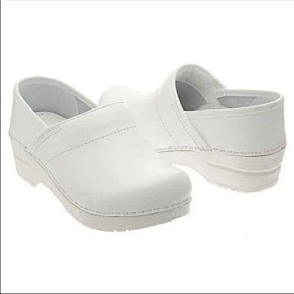white medical clogs